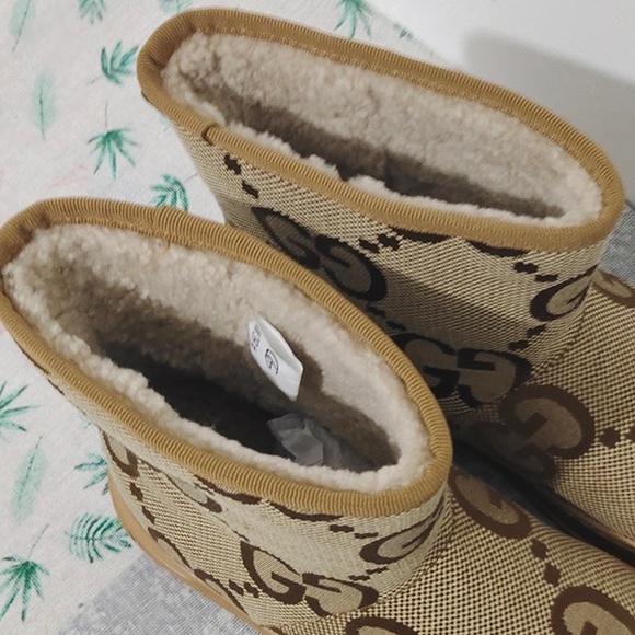 Gucci Brown GG All-Over Print Womens Ankle Boots - Picture 2 of 5